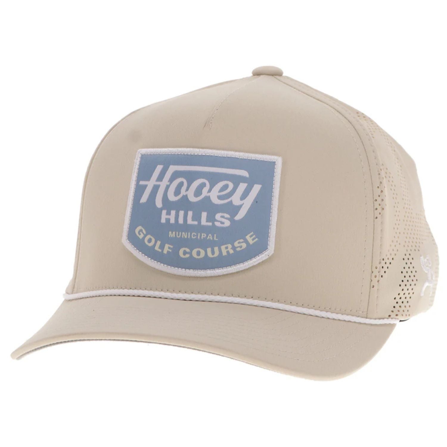 Hooey Mens Cowboy Golf Logo Adjustable Snapback Trucker Cap Hat, Tan