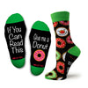 Two Left Feet Holiday Christmas Adult Sock, Big Feet