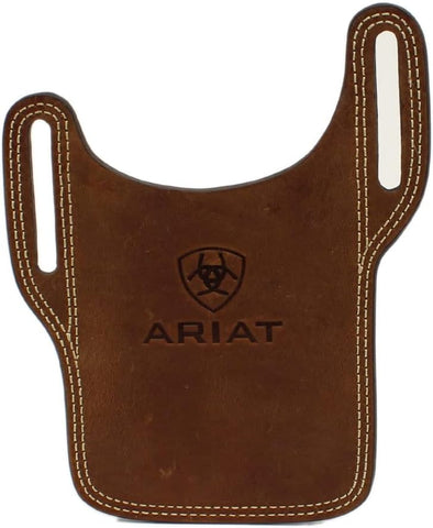 Ariat Embossed Logo Leather Knife Sheath Sleeve (Medium Brown)