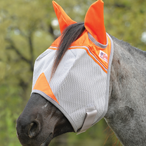 Cashel Animal Rescue Orange Crusader Premium Fly Mask Standard with Ears