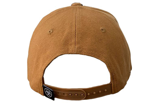 Ariat Mens Oilskin Applique Adjustable Snapback Cap Hat (Camel/Brown)