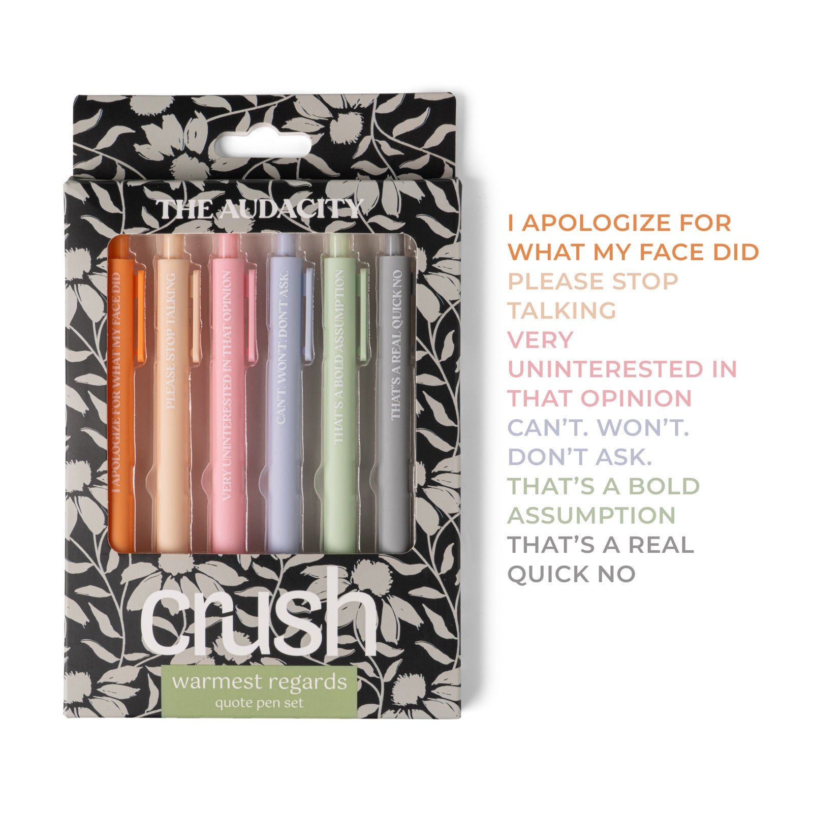Crush Warmest Regards Quote Pen Set