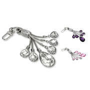 Jacqueline Kent Crystal Drop Purse Charm Keychain