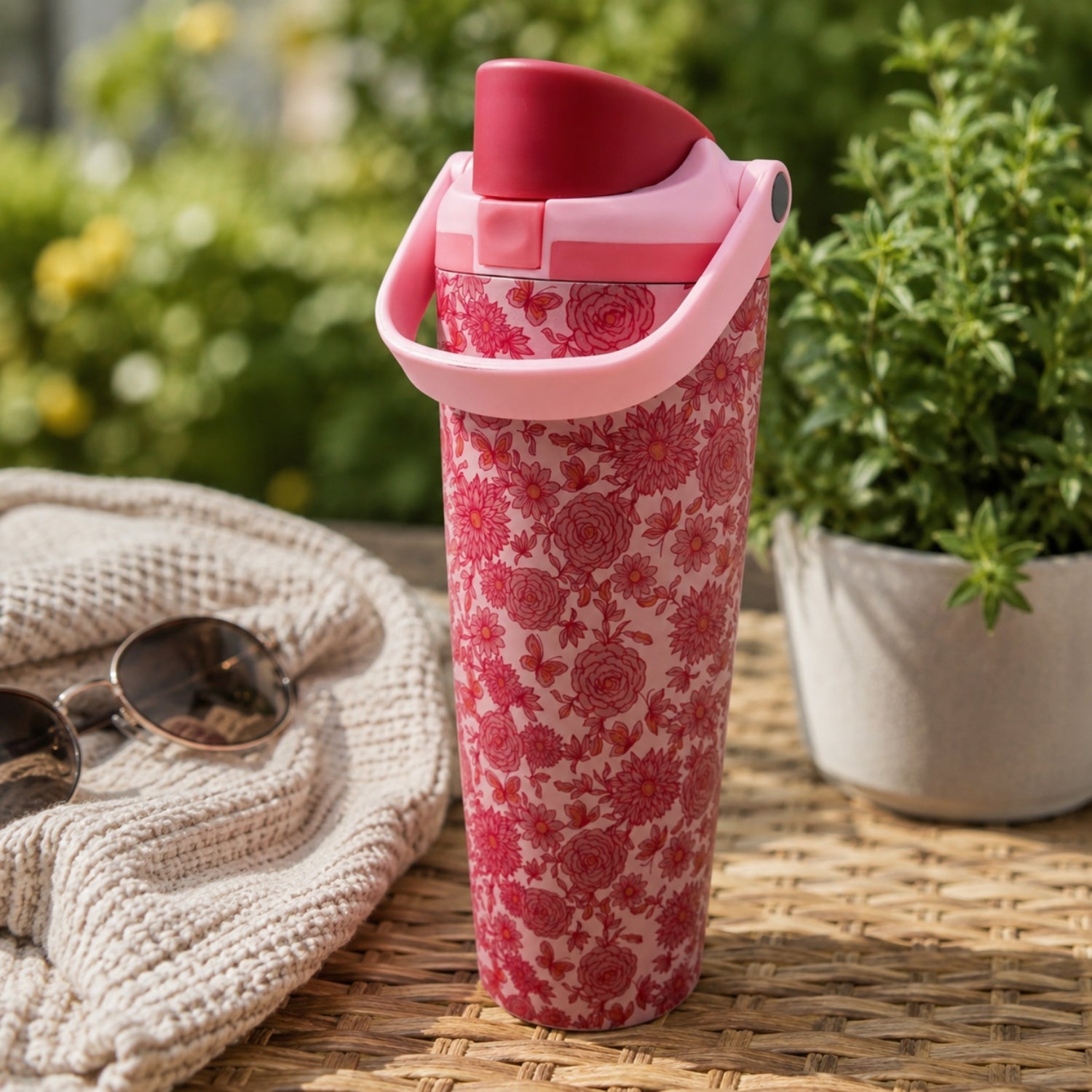 Jane Marie Butterfly Floral 30oz Water Bottle With Straw Cap