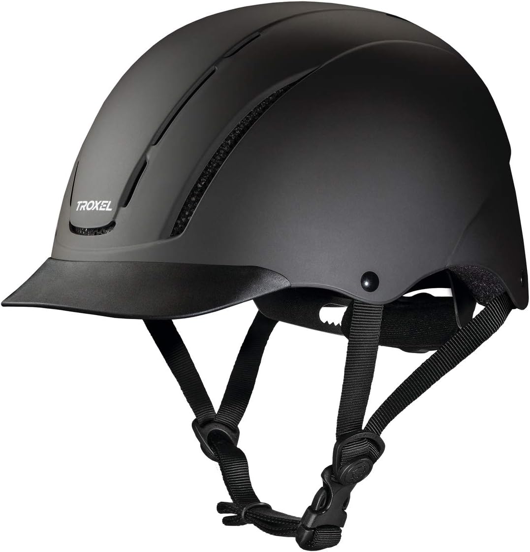 Troxel Spirit Low Profile Riding DialFit Equestrian Helmet, Black Duratec