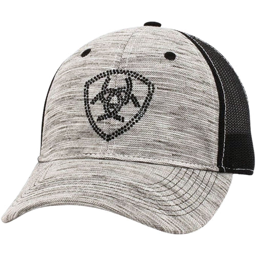 Ariat Womens Rhinestone Adjustable Snapback Cap Hat, Grey/Black
