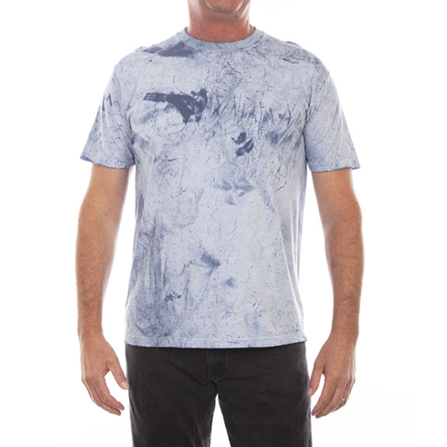 Scully Men's Ocean Mist 100% Cotton Tie Dye Short Sleeve T-Shirt, Blue