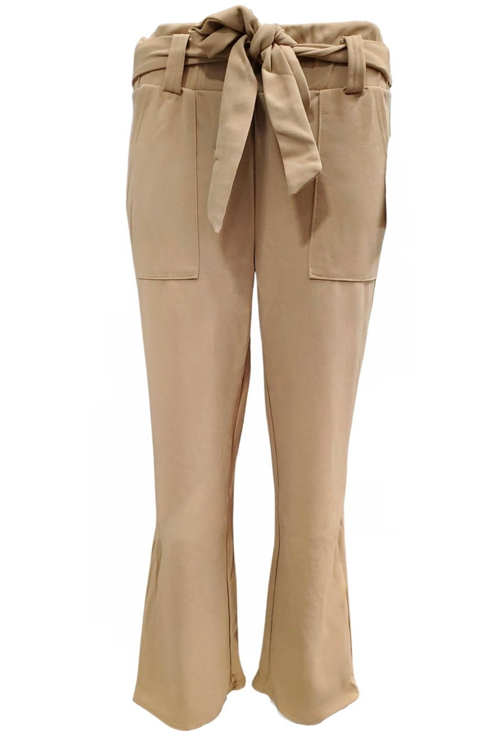 Love Poem Womens Premium Knit Crepe Self Tie Pant