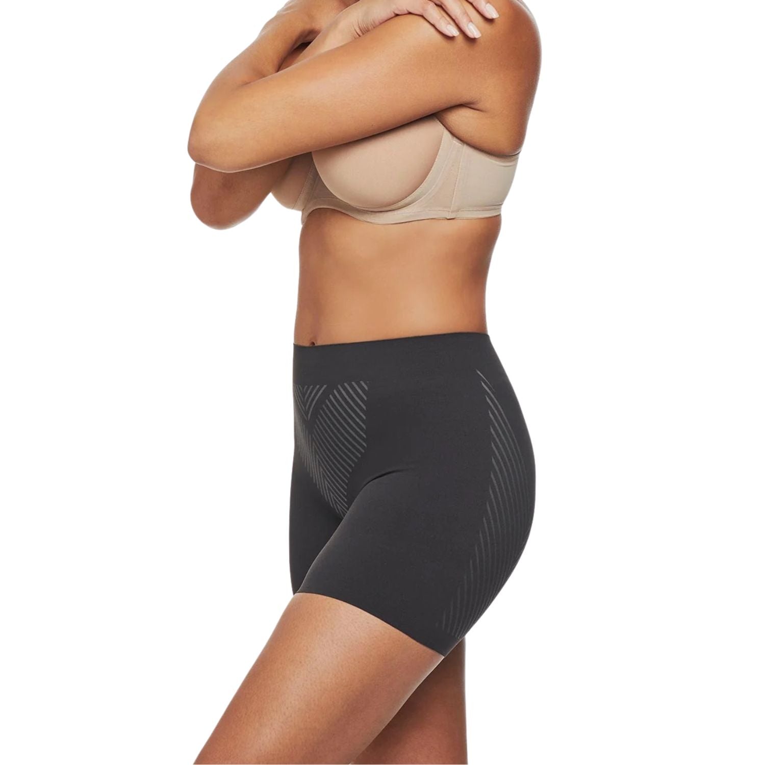 TC Fine Intimates Iconic Core Mid-Thigh Shaping Short with Rear Lift- Black