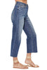 Judy Blue Womens High Waist Wide Leg Cropped Jeans