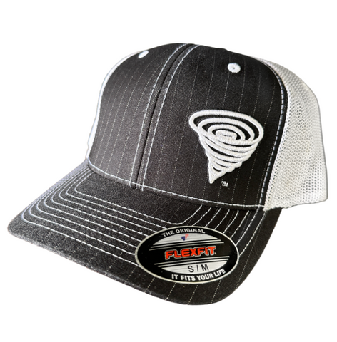 Twister Baseball Cap, Flexfit , White and Black Pinstripe