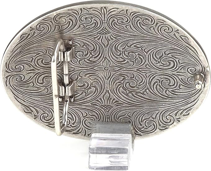 Ariat Mens Oval American Flag Eagle Motif Belt Buckle (Silver)