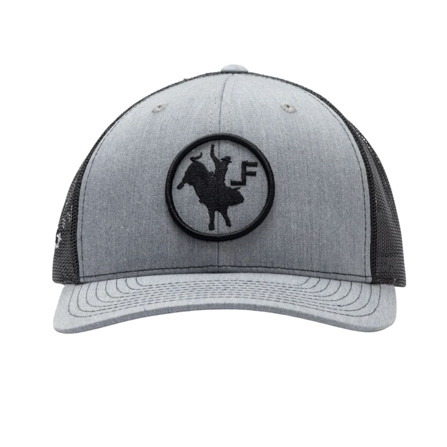 Lane Frost Iron Cowboy Circle Logo Adjustable Snap Back Baseball Cap, Grey/Black