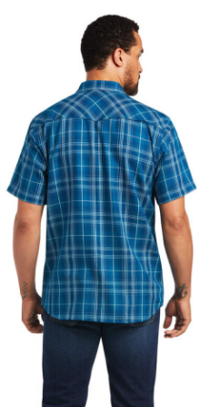 Ariat Men's Holt Retro Snap Short Sleeve Sylvan Shirt, Teal