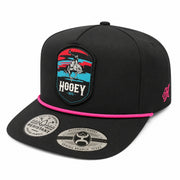 Hooey Men's Rodeo Rider Patch High Profile Snapback Hat, Black/Pink