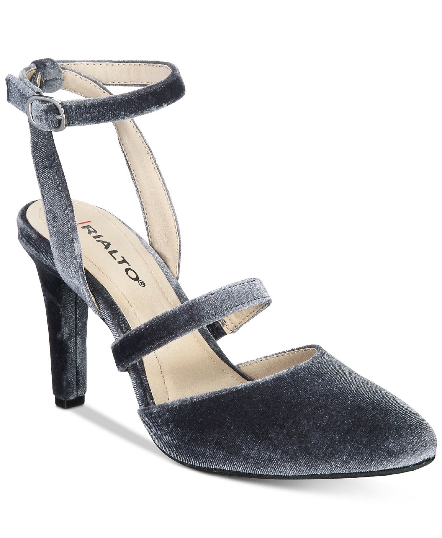 Rialto Womens Calina Dress Pumps (Grey Velvet,10)