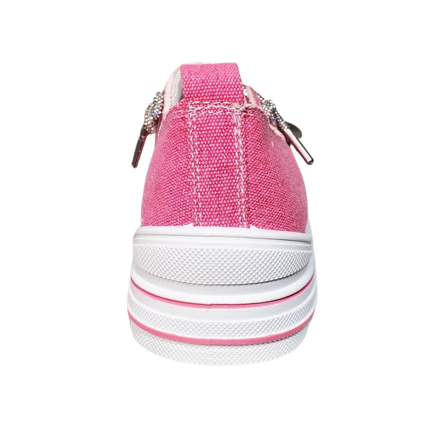 Very G Womens Aman Sparkle Lace Up Canvas Sneaker, Pink