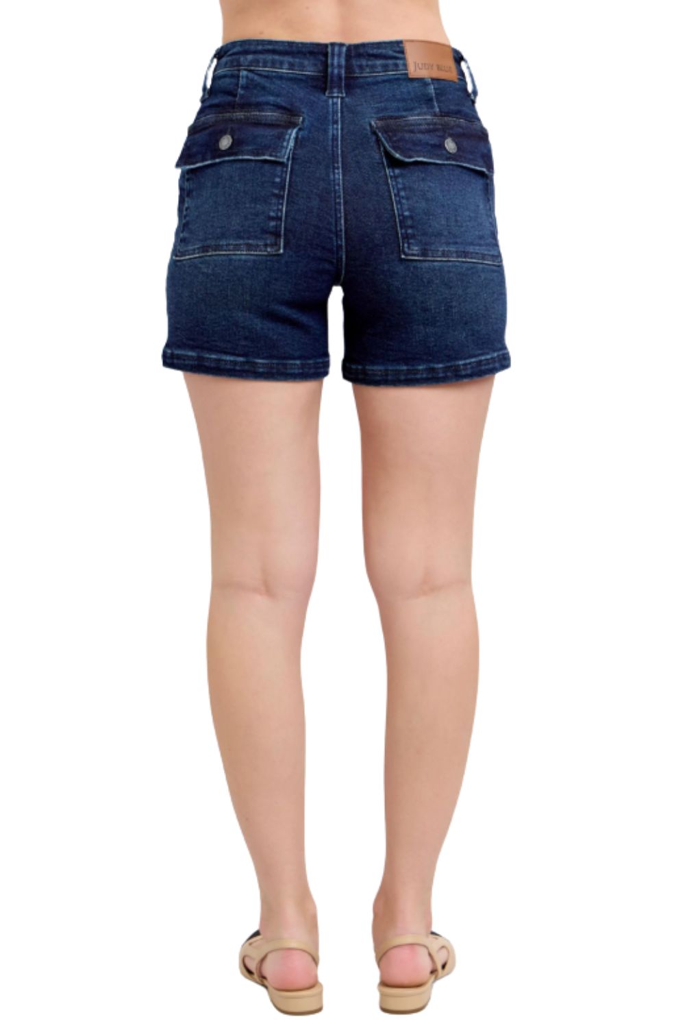 Judy Blue Womens High Waist Back Flap Pocket Denim Shorts
