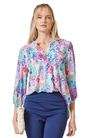 Dear Scarlett Womens Lizzy Relaxed Flowy High Low Blouse