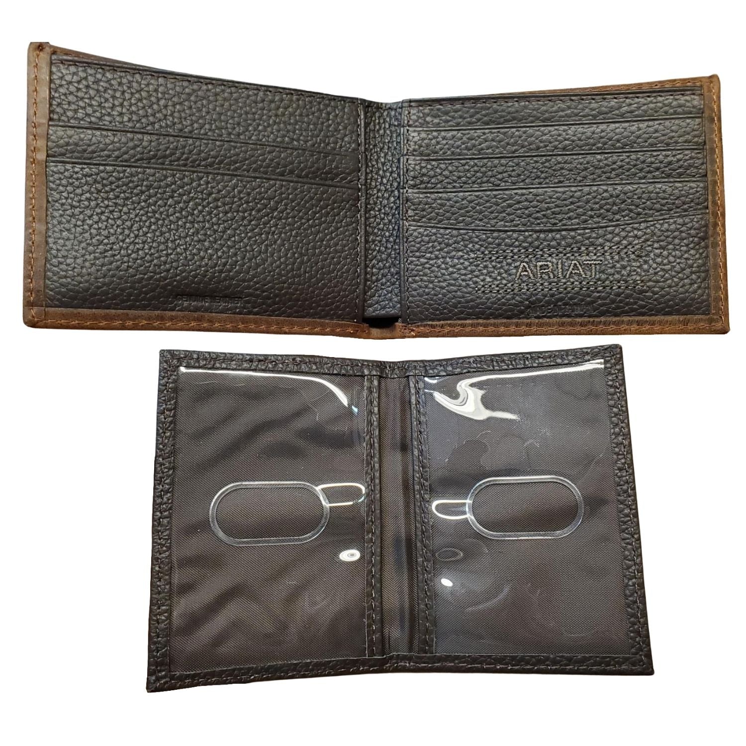Ariat Mens Center Bump Shield Concho Leather Removable Passcase Wallet