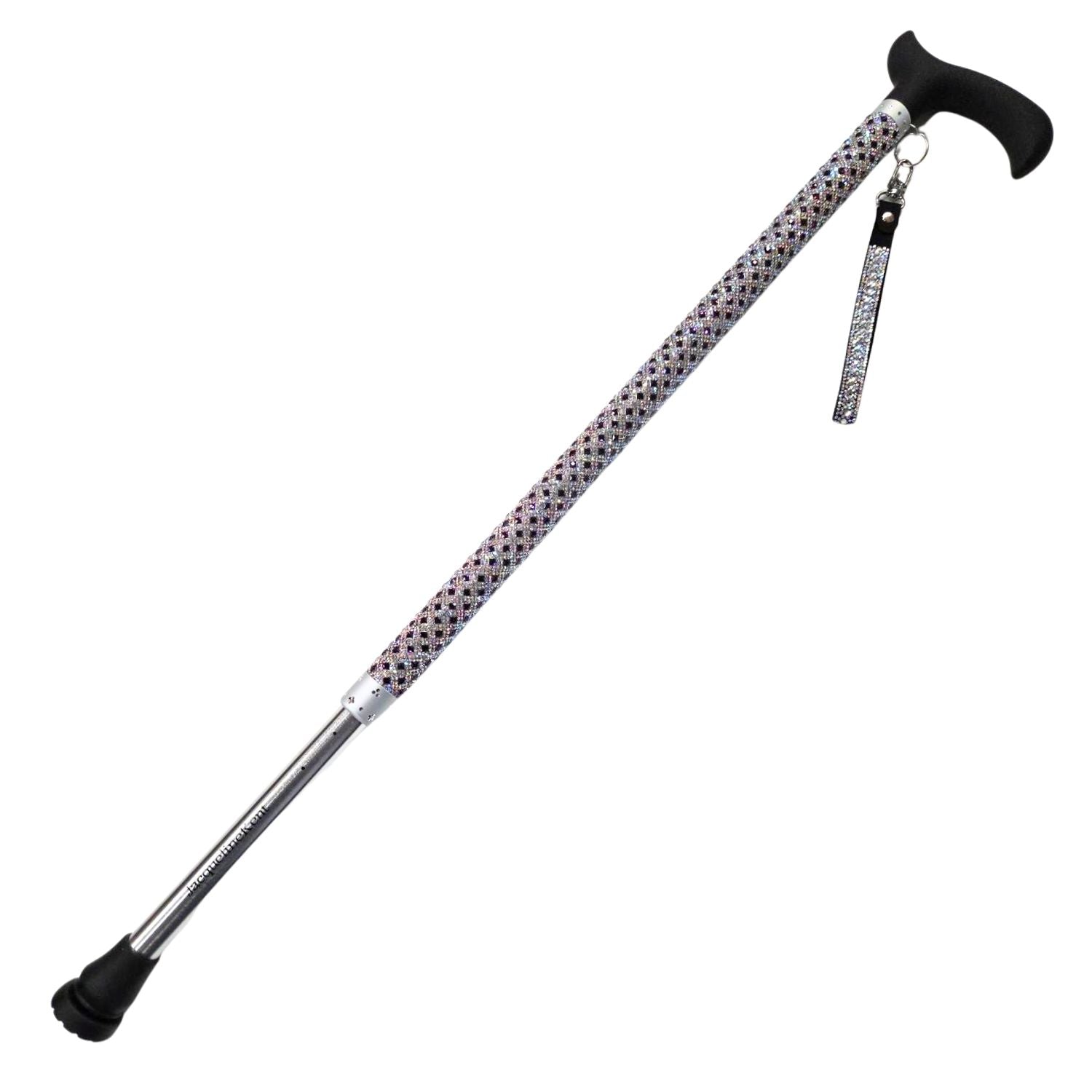 Jacqueline Kent Royal Ice Adjustable Crystal Rhinestone Cane, Royal Amethyst