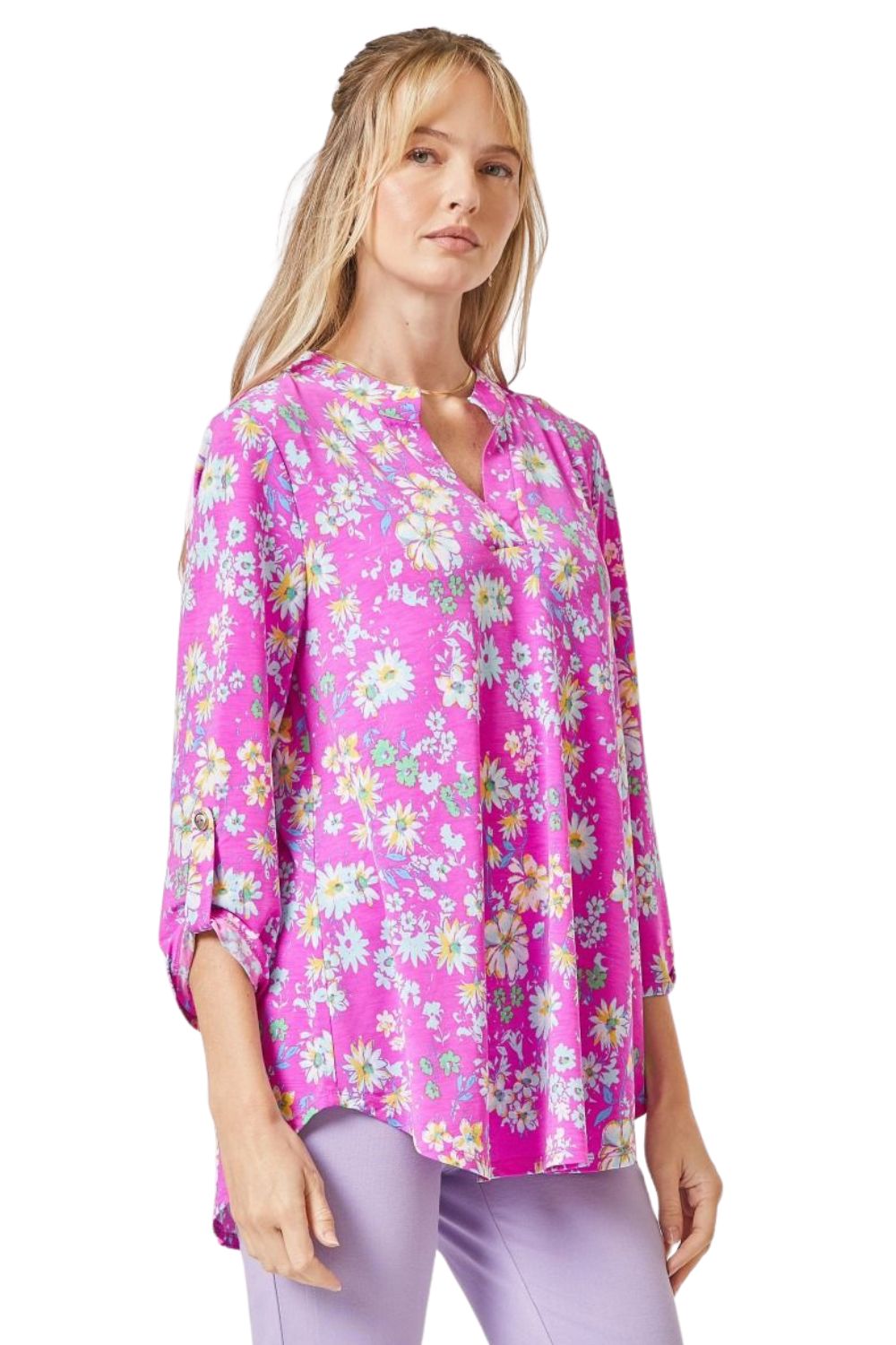 Dear Scarlett Womens Lizzy Relaxed Flowy High Low Blouse