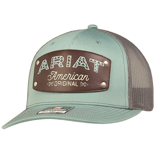 Ariat Mens Richardson 112 Trucker Snapback Cap Hat (Blue/Grey)