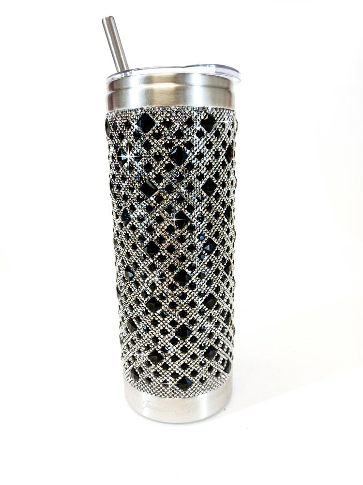 Jacqueline Kent Rhinestone 20oz Bling Tumbler with Clear Lid, Straw and Gift Bag