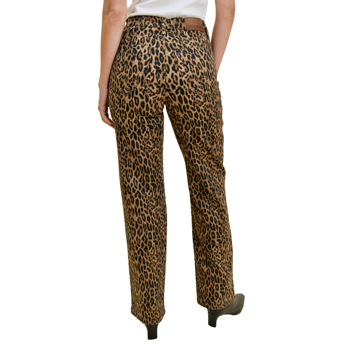 Judy Blue Women's Kimberly High Waist Classic Jeans, Leopard Print