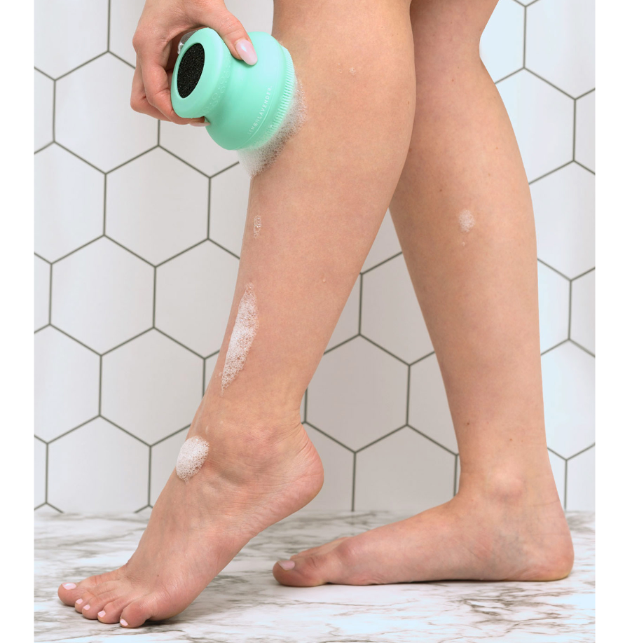 Lemon Lavender Lather Me Up Silicone Shower Brush Scrubby Sponge Exfoliator