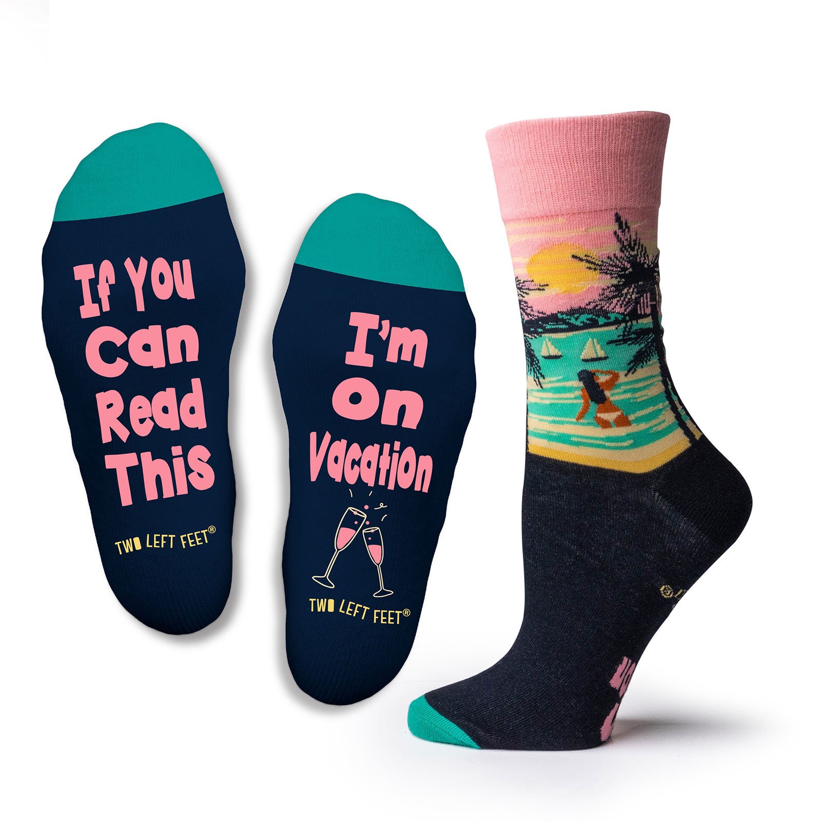 Two Left Feet Printed Adult Sock, Small Feet