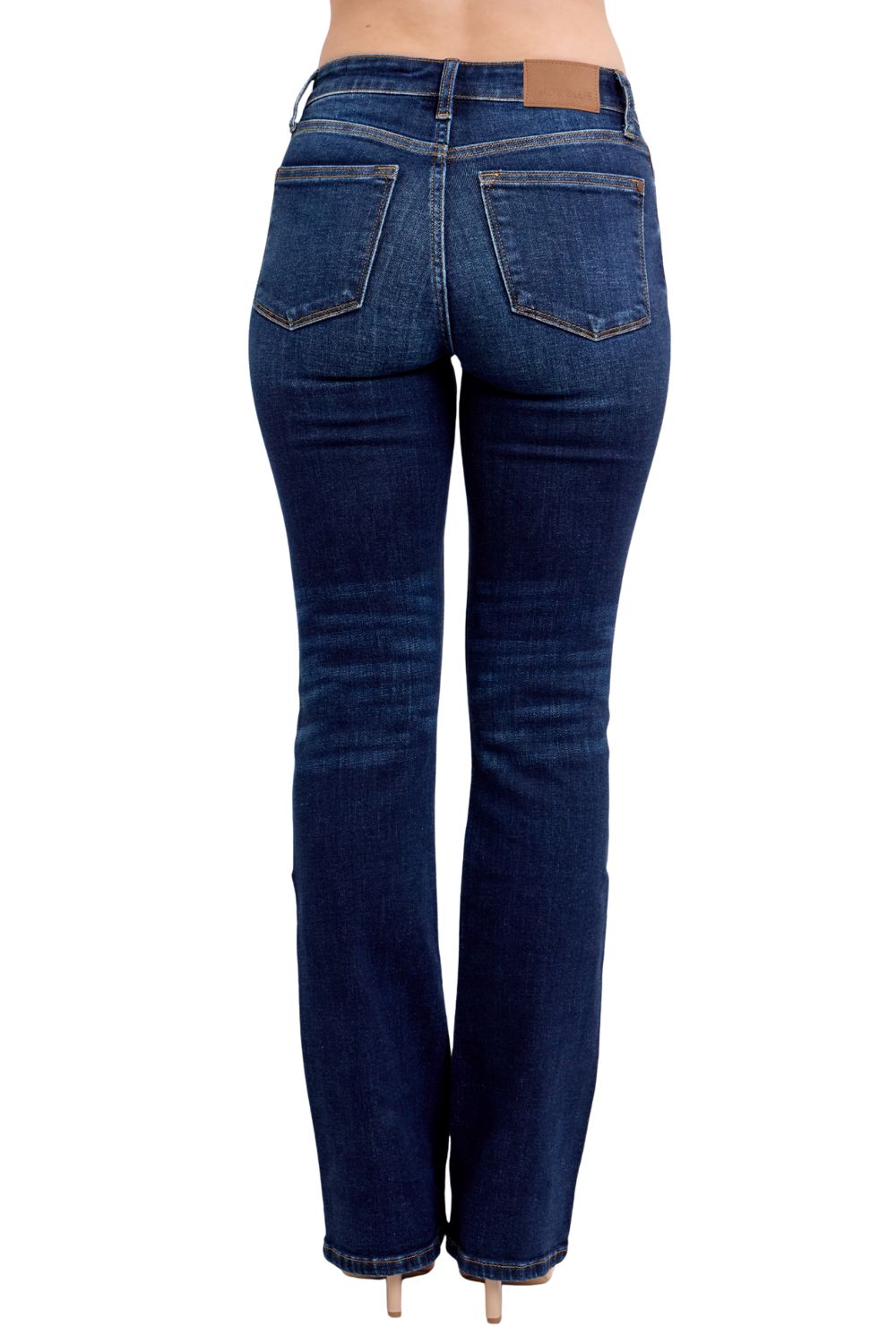 Judy Blue Womens Mid Rise Dark Wash Bootcut Jeans