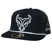 Lost Calf Mens Buffalo Black Flat Bill Adjustable Snapback Cap Hat