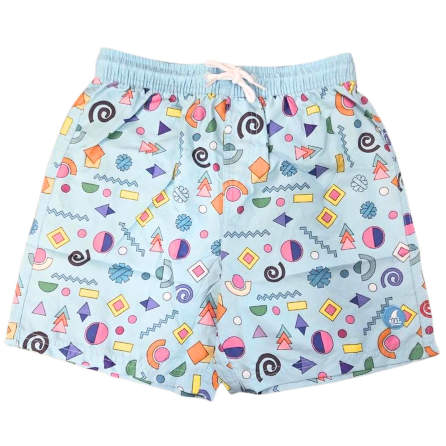 Heat Swimwear Boys Printed Tie Front Swim Trunk Board Shorts, Geometric Forms