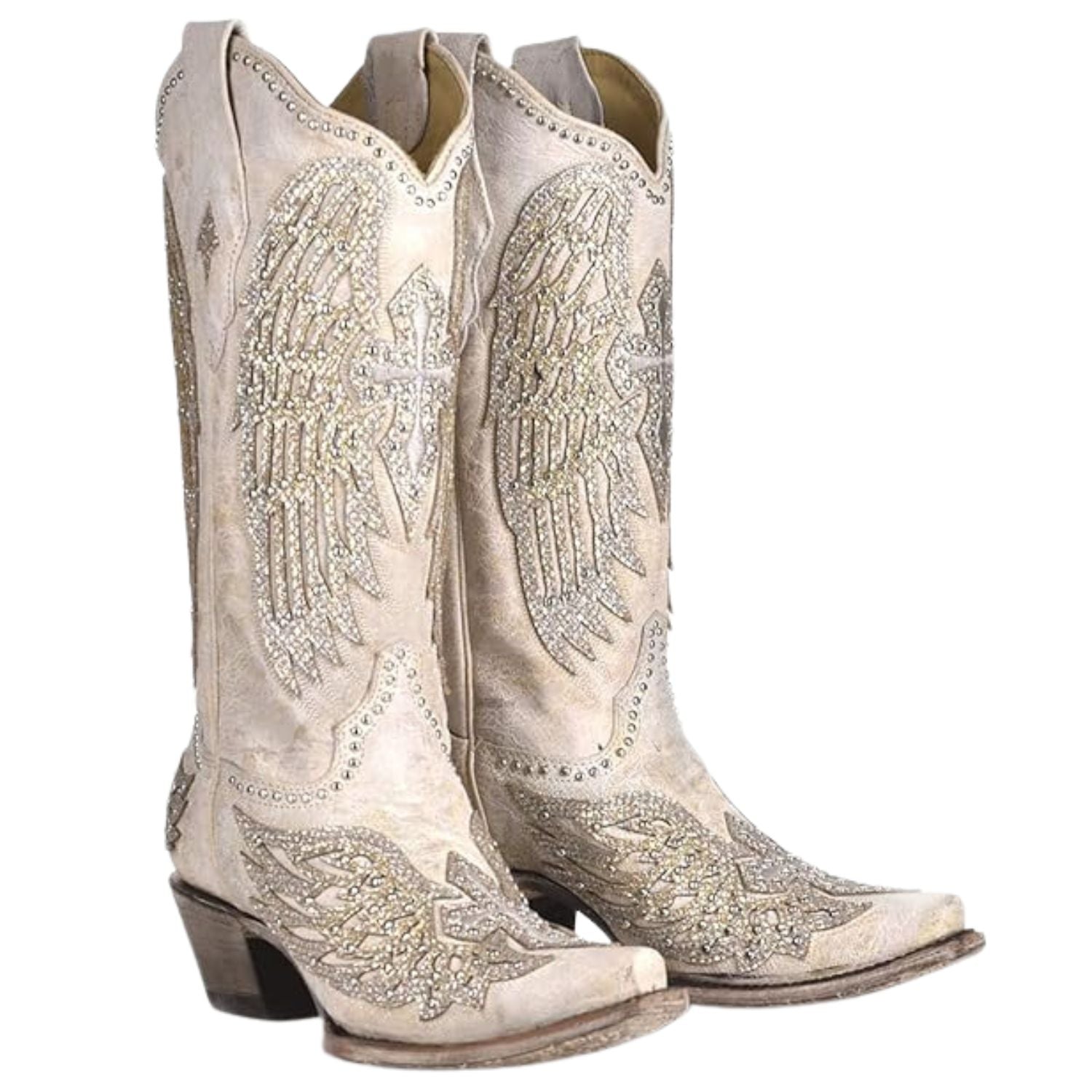 Corral Boots Womens Glitter Inlay Cross and Wings Embroidery Cowboy Boots