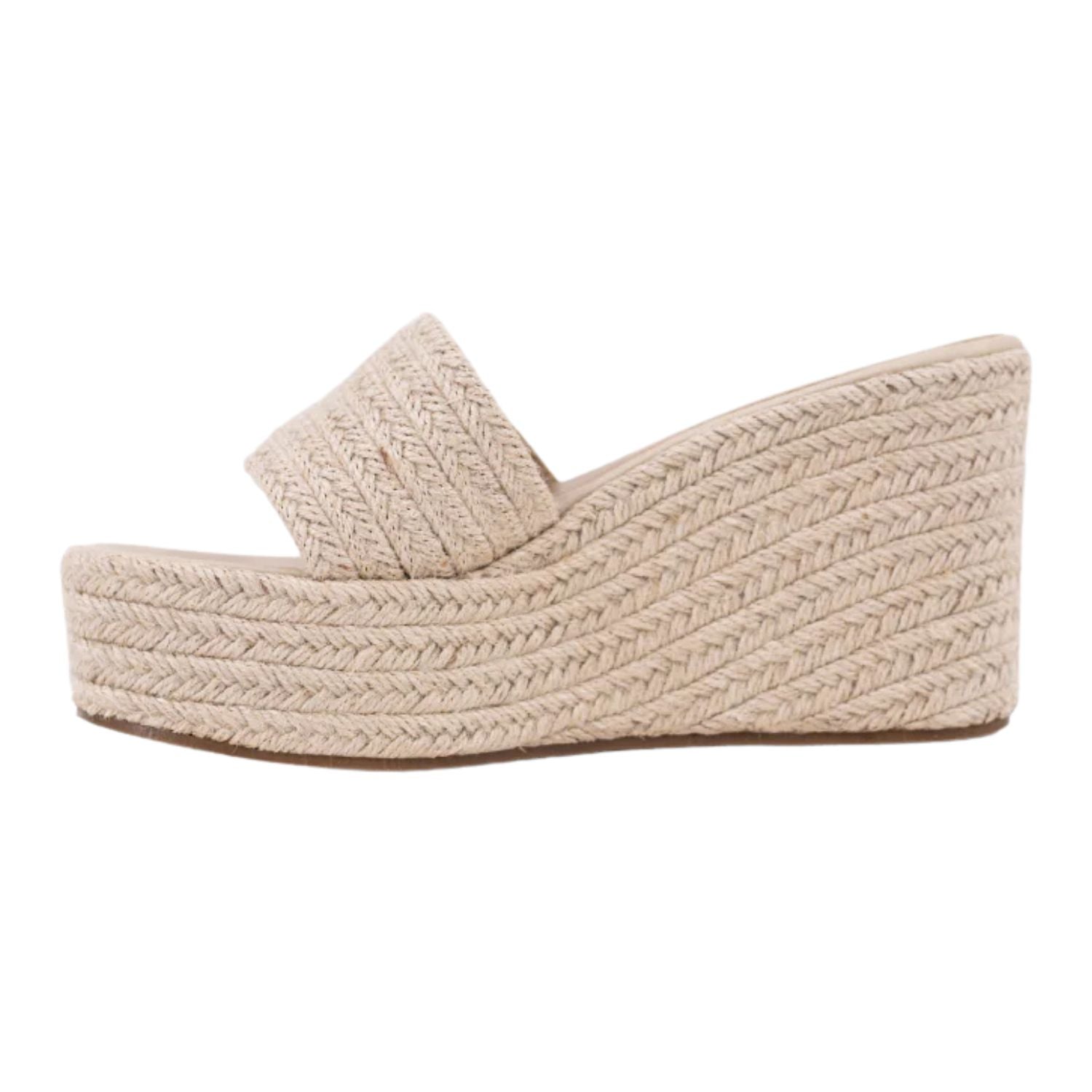 Shu Shop Womens Luna Slip On Wedge Sandals, Natural Woven