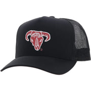 Hooey Bad Company Rodeo Men's Black Snapback Hat, Red & White Logo