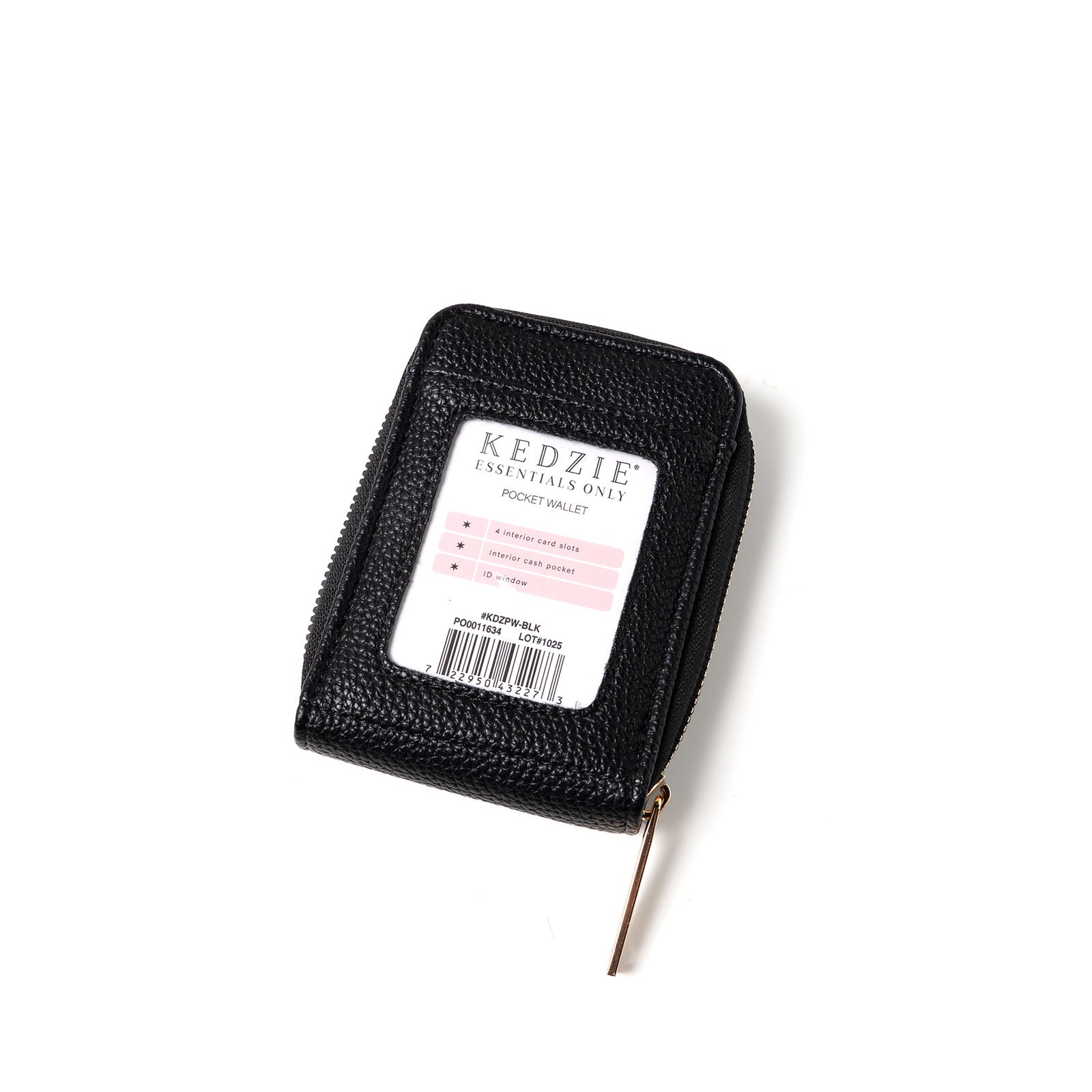 Kedzie Womens Textured Vegan Leather Essentials Only Pocket Wallet