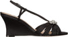 Nina Womens Viani Evening Dress Wedge Heel Sandal (Black Luster, 5.5M)