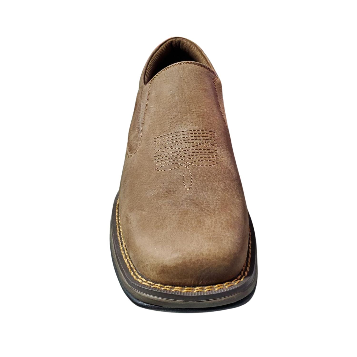 Roper Mens Wilder Leather Slip On Square Toe Shoes, Vintage Tan