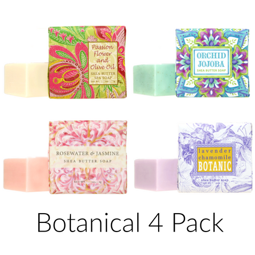 Greenwich Bay Trading Co., Botanic 1.9oz Soaps, USA, 4 Pack, Floral