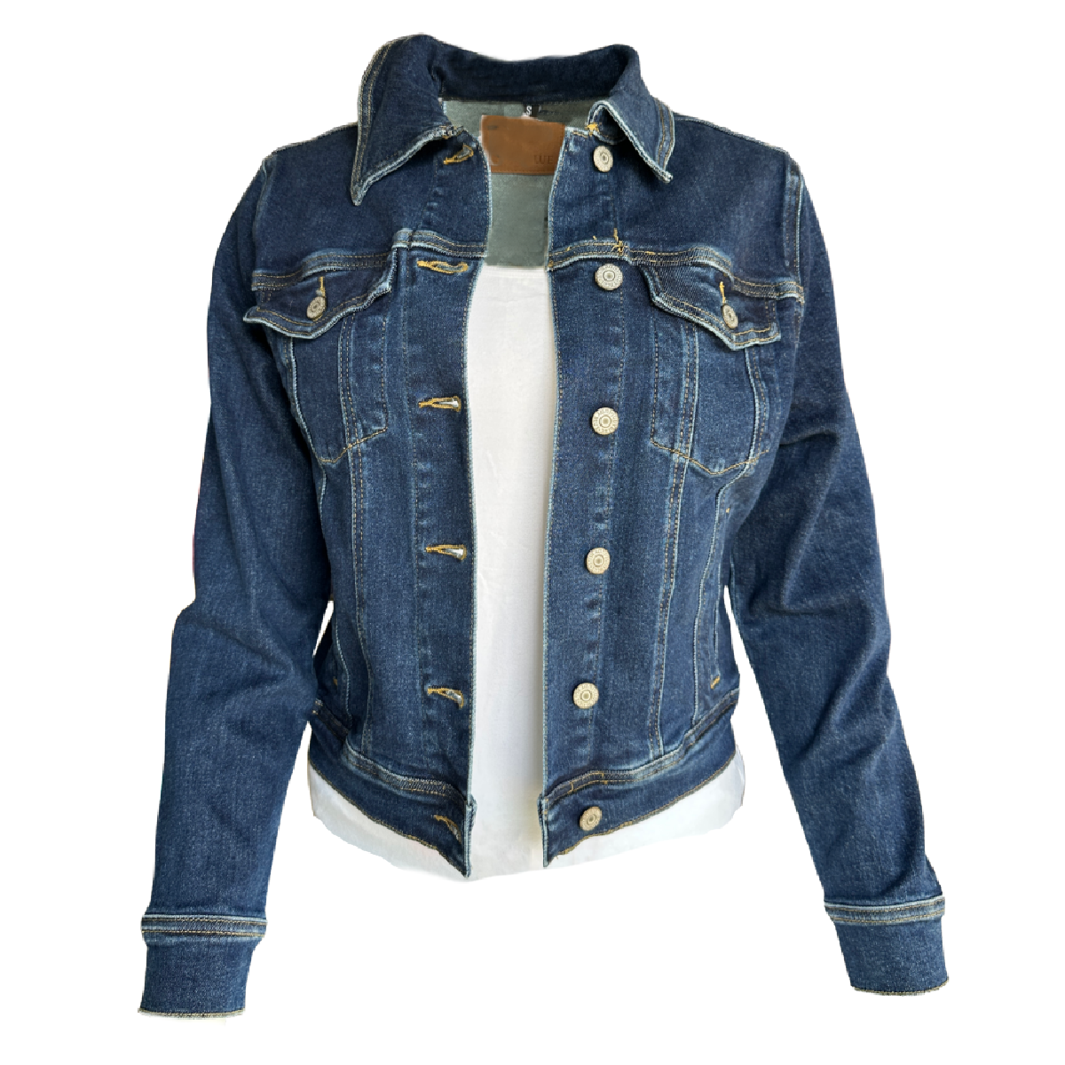 Judy Blue Stretchy Womens Button Down Denim Jacket