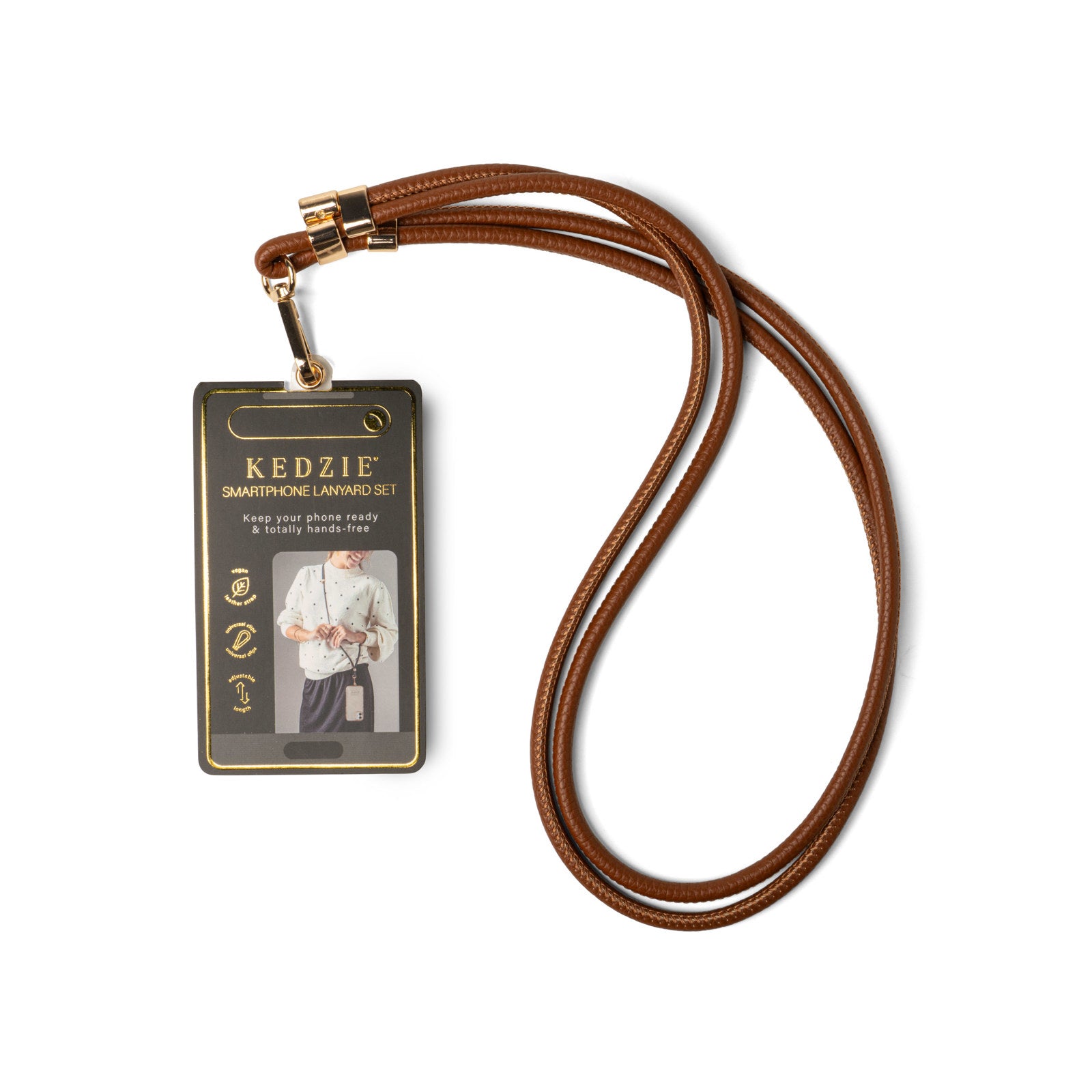 Kedzie Vegan Leather Smartphone Lanyard Set