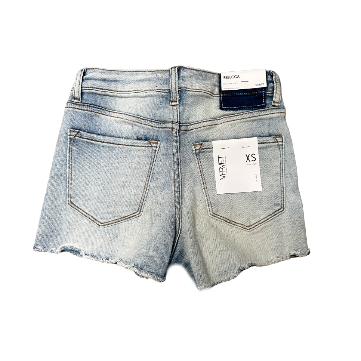 Vervet by Flying Monkey Womens Rebecca Raw Hem Denim Shorts