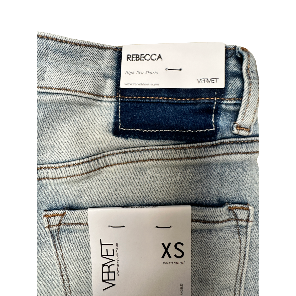 Vervet by Flying Monkey Womens Rebecca Raw Hem Denim Shorts