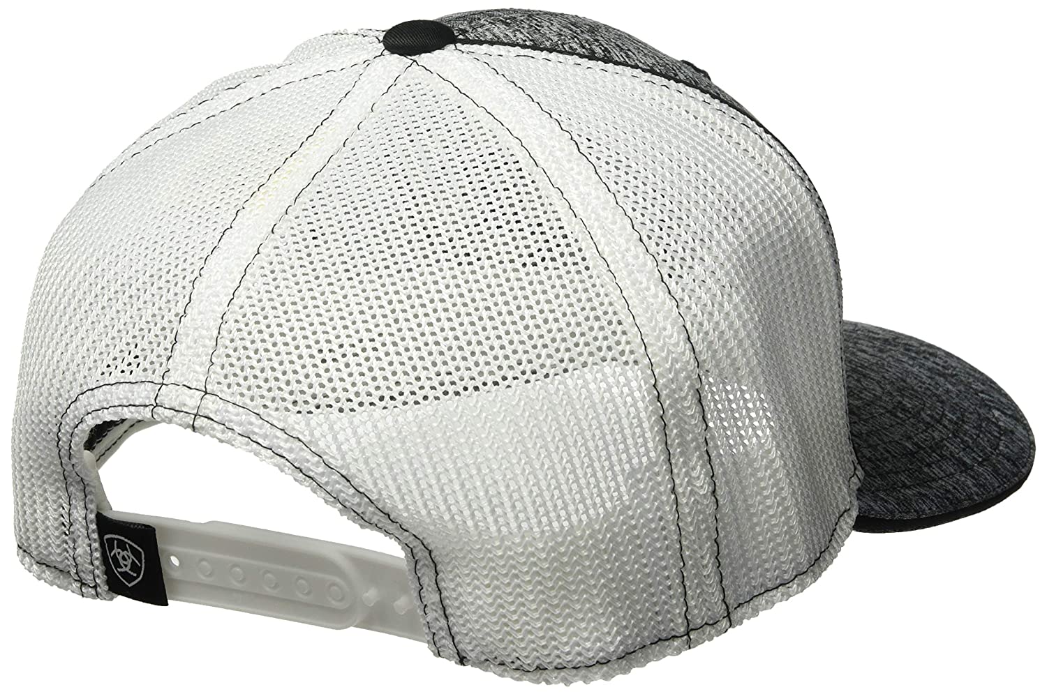 Ariat Mens Adjustable Snapback Mesh Cap Hat (Black Heather, One Size)