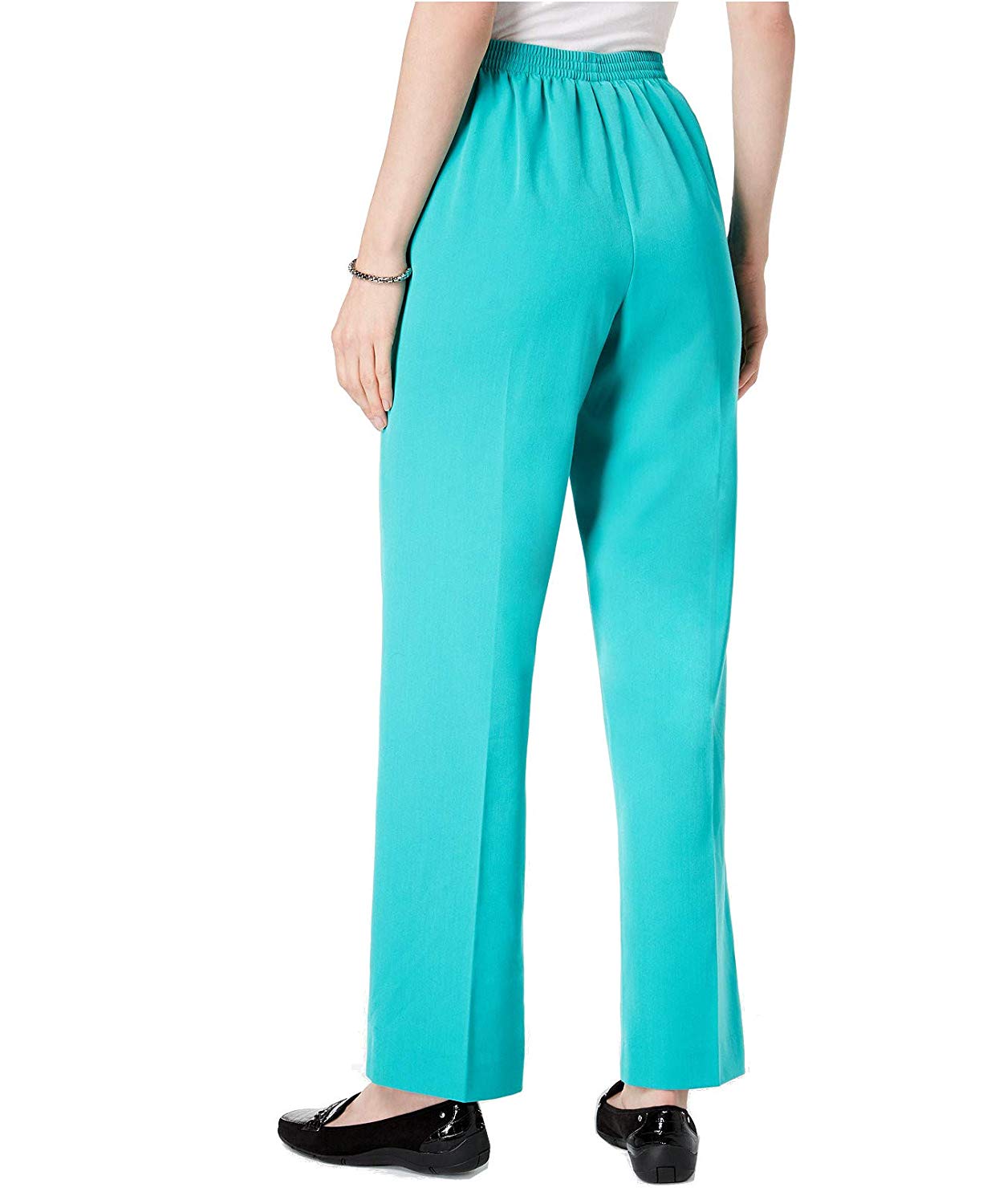 Alfred Dunner Womens Pull-On Straight-Leg Pants (Jade, 8 Short)