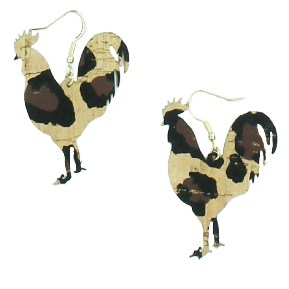 Vogue21 Cork Leather Novelty Pierced Earrings