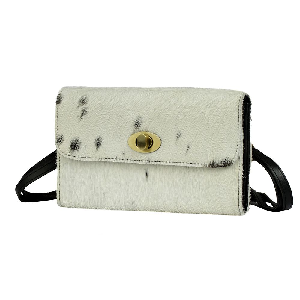 Myra Bags Womens Monochrome Hair-on Convertible Wallet Crossbody