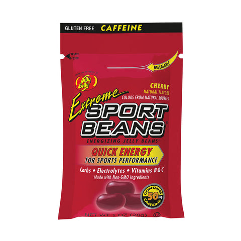 Jelly Belly Extreme Sport Beans Jelly Beans with Caffeine, Cherry, 1oz Pack